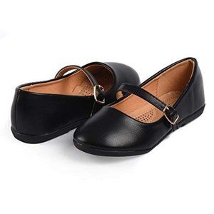 Nova Utopia Toddler Little Girls Dress Ballet Mary Jane Bow Flat Shoes - Size 4